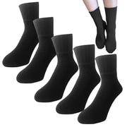 IM-000037-BK [ルームパイルソックス 足裏滑り止め付き 綿混 5足セット ブラック 22-25cm]