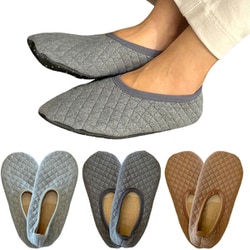 KHY-386 [キルティング柄 ルームカバーソックス 足裏滑り止め付き 3足セット 23-25cm]