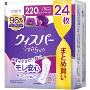 ウィスパー うすさら安心 220cc 24枚 特に多い時も安心用 [軽失禁用品・用具 女性用 吸水ケア 尿もれパッド]