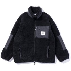 JACQUARD SHERPA JACKET 243MCV0022 BLACK Mサイズ [アウトドア フリース メンズ]
