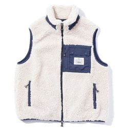 JACQUARD SHERPA VEST 243MCV0023 BEIGE Lサイズ [アウトドア ベスト メンズ]