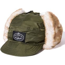 フライトナイロンファーフラットキャップ FLIGHT NYLON FUR FLAP CAP 243MCV0093 OLIVE [キャップ]