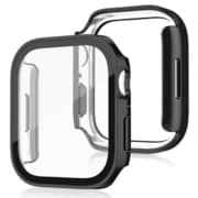 TCAWGC-SQ42MBK [Apple Watch 42mm スクエアタイプ 耐衝撃ケース カバー ガラスフィルム 一体型 画面保護 メッキブラック]