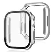 TCAWGC-SQ42MSV [Apple Watch 42mm スクエアタイプ 耐衝撃ケース カバー ガラスフィルム 一体型 画面保護 メッキシルバー]
