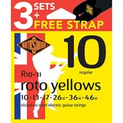 エレキギター弦 ニッケルスチール R10-31-F REGULAR 3SET PACK+STRAP 10-46