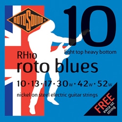 エレキギター弦 ニッケルスチール RH10 LIGHT TOP HEAVY BOTTOM 10-52