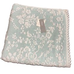 UCHINO プレジール ローズブーケ バスタオル ブルーグリーン 約60×120cm 6130B398 BG