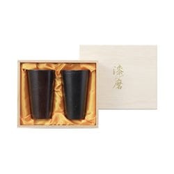 漆磨 ストレートタンブラー2pc 朧（赤・黒） TS-25