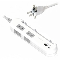 電源タップ4AC-C/A PD20W スイッチ付き 節電 1.2m ホワイト AC-057