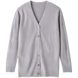 カーディガン ロング グレー Sサイズ カシミアタッチ 2タイプ レギュラー丈 ロング丈 4サイズ S～LL メディカルカーディガン ナースカーディガン 長袖 オフィス 事務服 クリニック 普段使い 軽量 軽い 洗える ニット オールシーズン 通年 MY-NS1210G グレー