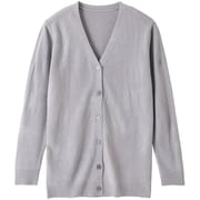カーディガン ロング グレー Lサイズ カシミアタッチ 2タイプ レギュラー丈 ロング丈 4サイズ S~LL メディカルカーディガン ナースカーディガン 長袖 オフィス 事務服 クリニック 普段使い 軽量 軽い 洗える ニット オールシーズン 通年 MY-NS1210G グレー
