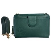 SN0156 [スヌーピーレザーコレクション 財布機能付スマホショルダー 牛革 GR]