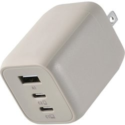 USB Type-C コンセント 充電器 PD 65W PPS USB-C ×2 USB-A ×1 折りたたみプラグ 小型 軽量 【 Windows PC MacBook iPad iPhone Android Galaxy 等対応 】 GaN採用 ＆me グレージュ MPA-ACCP4465GB