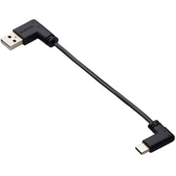 Type-C ケーブル< USB A to USB C > 短い 0.1m L字 フラット 【 タイプC ポート搭載 iPhone Android iPad Galaxy Xperia Pixel 等対応 】 モバイルバッテリー 向け 充電ケーブル ブラック MPA-ACLL01BK
