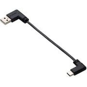 Type-C ケーブル< USB A to USB C > 短い 0.1m L字 フラット 【 タイプC ポート搭載 iPhone Android iPad Galaxy Xperia Pixel 等対応 】 モバイルバッテリー 向け 充電ケーブル ブラック MPA-ACLL01BK