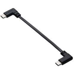 USB Type-C ケーブル< USB-C to USB-C > 短い 0.1m L字 フラット PD 60W 急速充電 【 タイプC ポート搭載 iPhone Android Galaxy Xperia iPad MacBook 等対応 】 モバイルバッテリー 向け 充電ケーブル ブラック MPA-CCLL01BK