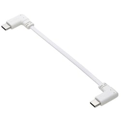 USB Type-C ケーブル< USB-C to USB-C > 短い 0.1m L字 フラット PD 60W 急速充電 【 タイプC ポート搭載 iPhone Android Galaxy Xperia iPad MacBook 等対応 】 モバイルバッテリー 向け 充電ケーブル ホワイト MPA-CCLL01WH