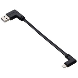 iPhone 充電ケーブル< USB-A to ライトニングケーブル > 短い 0.1m L字 フラット MFi認証 【 Lightning ポート搭載 iPhone iPad iPod AirPods 対応 】 モバイルバッテリー 向け ブラック MPA-UALLL01BK