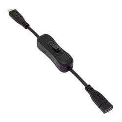 PD100W対応 USB3.2 Gen1 Type-C 電源スイッチケーブル 20cm U31CC-MF02P10S