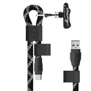 充電ケーブル内蔵 ショルダーストラップ ブラックホワイト Charry-BK&WH-AC