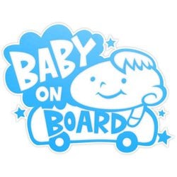 R-892 [BABY ON BOARD ブルー 男の子 ステッカー]