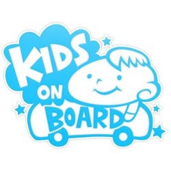 R-895 [KIDS ON BOARD ブルー 男の子 ステッカー]