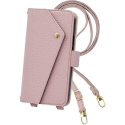 2Way-IP16PM-GP [iPhone 16 Pro Max 用 ケース 手帳型 2Way スマホショルダー スマホケース シンプル くすみカラーエレガンテ Elegante/グレイッシュピンク]