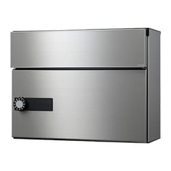 薄型ポスト KS-MB35S-L-S 静音大型ダイヤル錠 ステンレスヘアーライン ヨコ型 前入前出 屋内/屋外