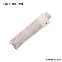 折りたたみ傘 婦人用 LINEDROPS 55cm 手開き式 折れにくい 丈夫 はっ水 ストライプ グログランテープ ピンクベージュ 57389 24LD-UST-55M-1/ピンクベージュ