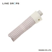 24LD-UST-55M-1/ピンクベージュ [折りたたみ傘 婦人用 LINEDROPS 55cm 手開き式 折れにくい 丈夫 はっ水 ストライプ グログランテープ ピンクベージュ 57389]
