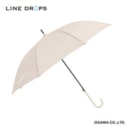 24LD-UDT-60J-3/ピンクベージュ [長傘 婦人用 LINEDROPS 60cm ジャンプ式 大きい 丈夫 はっ水 ドット グログランテープ ピンクベージュ 57394]
