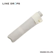 24LD-UDT-55M-1/ベージュ [折りたたみ傘 婦人用 LINEDROPS 55cm 手開き式 折れにくい 丈夫 はっ水 ドット グログランテープ ベージュ 57395]