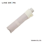 24LD-UDT-55M-3/ピンクベージュ [折りたたみ傘 婦人用 LINEDROPS 55cm 手開き式 折れにくい 丈夫 はっ水 ドット グログランテープ ピンクベージュ 57397]