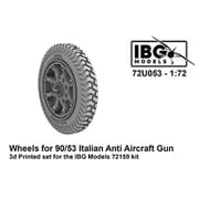 PBU7253 1/72 伊 da 90/53 90mm高射砲用タイヤホイール 3Dプリント IBG用（72U053） [プラモデル用パーツ]