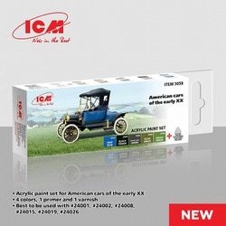 ICM 3058 初期のアメリカ車用 アクリルカラーセット [プラモデル用塗料]