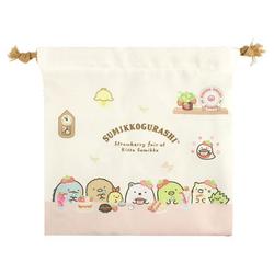 SG-5530430IF すみっコぐらし フラット巾着 喫茶すみっコでいちごフェア