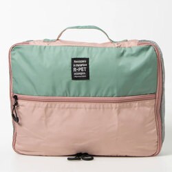 TWO-TONE クローズケース グリーン/ピンク 衣類ケース 収納ケース 収納袋 ツートーン バイカラー 配色 49003620