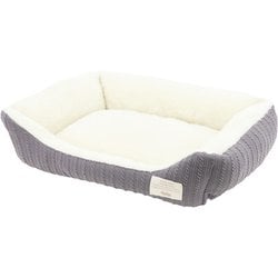 Homey ニットリバーシブルスクエアベッド S グレー