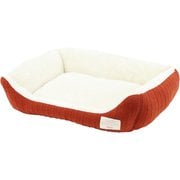Homey ニットリバーシブルスクエアベッド S オレンジ