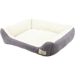 Homey ニットリバーシブルスクエアベッド M グレー