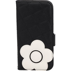 IP15-MQ01 [iPhone 15 デイジーパッチキルトブックタイプケース BK]