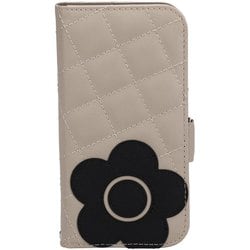 IP15-MQ04 [iPhone 15 デイジーパッチキルトブックタイプケース グレージュ]