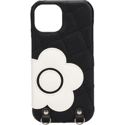 IP15-MQ11 [iPhone 15 デイジーパッチキルトスリングケース BK]