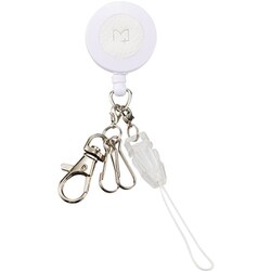 リールチェーン ホワイト キーホルダー ストラップ シリコンリング MY-NS0445WH ホワイト