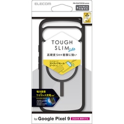 PM-P242TSFCMBK1 [Google Pixel 9 ケース ハイブリッド カバー 衝撃吸収 軽量 薄型 カメラレンズ保護設計 磁力装着ワイヤレス充電可 ストラップホール付 背面クリア ストラップホールシート付 TOUGH SLIM LITE ブラック]