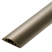 LD-GA1307MBR [配線カバー 床用 モール 長さ1m×幅45mm R形状 配線隠し ケーブルカバー 【センターφ6mm以下 両サイドφ3mm以下の LANケーブル/電源コード/各種ケーブル 対応】 ブラウン]