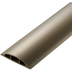 LD-GA1507MBR [配線カバー 床用 モール 長さ1m×幅78mm R形状 配線隠し ケーブルカバー 【センターφ10mm以下 両サイドφ9mm以下の LANケーブル/電源コード/各種ケーブル 対応】 ブラウン]