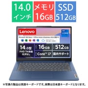ノートパソコン/IdeaPad Slim 3i Gen 8/14型/Core i7-13620H/メモリ 16GB/SSD 512GB/Windows 11 Home/Microsoft 365 Basic(1年目無料)+Office Home & Business 2024/アビスブルー/メーカー保証2年 83EL004TJP