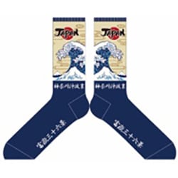 のびのびストレッチクルーソックス 富嶽三十六景 神奈川沖波裏  大寸クルー 24～30cm MR028T770Z35