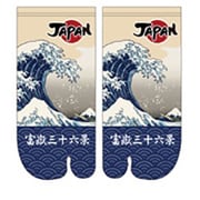 プリント足袋 ロークルー丈 富嶽三十六景 神奈川沖波裏 小寸 プリント足袋 24~26cm JR040T120Z24